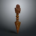 Natural Plant Leaf Decorated Wooden Sculpture With Intricate Carved Patterns