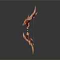 Orange And Black Dragon Shaped Bow With Elaborate Fantasy Weapon Design