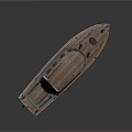 Wooden Boat With Deck Windows And Classic Hull Structure Design 3d model