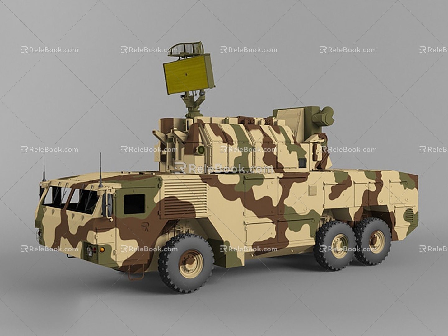 Prevention and control missile vehicle missile vehicle air defense system 3d model