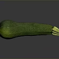 Fresh Green Zucchini Vegetable Showing Natural Curved Shape and Smooth Skin