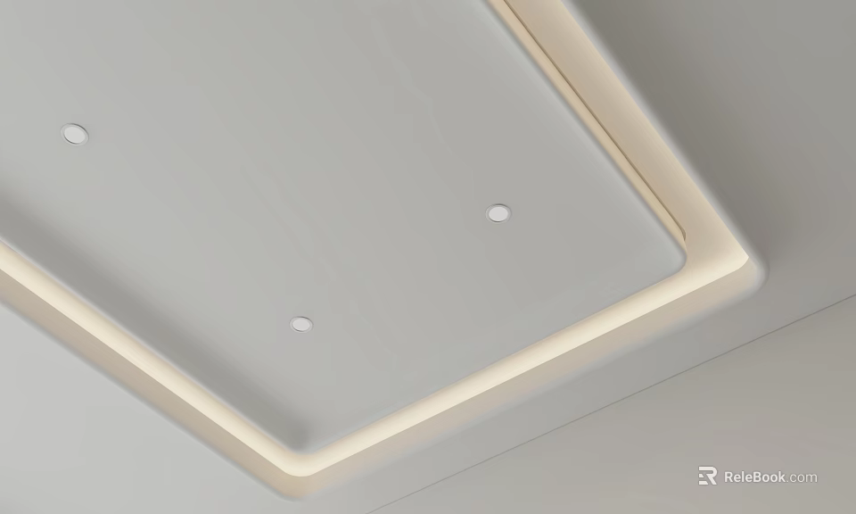 Modern Ceiling Design With Recessed Lighting Sleek White Surface And Minimalist Style 3d model 