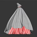 White Strapless Dress With Red Lining And Dragonfly Embroidery On Skirt