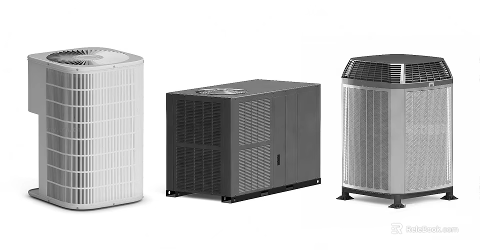 Different Types Of Air Conditioner Units With Modern Design Features 3d model 
