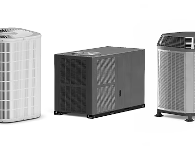 Different Types Of Air Conditioner Units With Modern Design Features 3d model