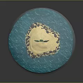 Transparent Sphere Interior With Small Island Green Plant And Blue Water