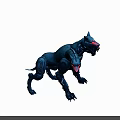 Mechanical Three Headed Wolf Creature With Red Eyes As Fantasy Game Character Design 3d model