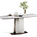 Modern Dining Tables With Marble Tops Decorative Plants And Varied Leg Designs