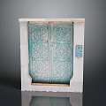 Quality Hardware Tools For Green Double Doors With Intricate Patterns Light Frame And Blue Device