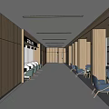 Hospital Outpatient Clinic Spacious Layout With Wooden Walls Comfortable Seating Reception Desk And Bright Lighting