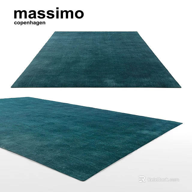 Square Teal Rug Soft Texture Modern Design For Indoor Home Decor 3d model 