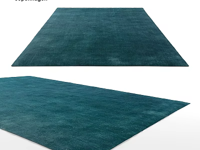 Square Teal Rug Soft Texture Modern Design For Indoor Home Decor 3d model