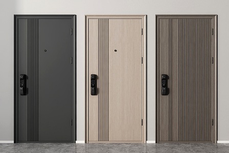 Entrance door security door entrance door fingerprint door solid wood door 3d model