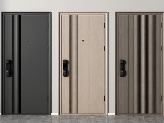 Entrance door security door entrance door fingerprint door solid wood door 3d model