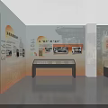 Historical Culture Museum Exhibition With Portraits Ancient Documents And Display Platform