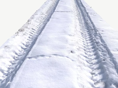 Snow Covered Path With Fresh Footprints And Clear Traces In Winter 3d model