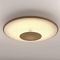 Minimalist Round Ceiling Light With Striped Shade And Soft Warm Illumination 3d model