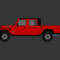 Red Pickup Truck With Black Roof And Sleek Modern Exterior Design