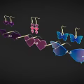 Trendy Jewelry Earrings With Butterfly Heart Bat Shapes In Colorful Design For Women