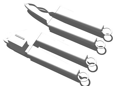 Practical Kitchen Tongs Set With Sturdy Handles And Loop Ends For Cooking Tasks 3d model