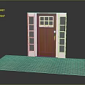 Classic Wooden Front Door With Glass Side Panels And Brass Handle
