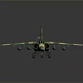 Detailed Military Aircraft Model With Camouflage Paint And Weapon Attachments