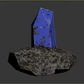 Decorative Ornament Set With Elegant Blue Transparent Crystal And Natural Stone Base For Home Decoration