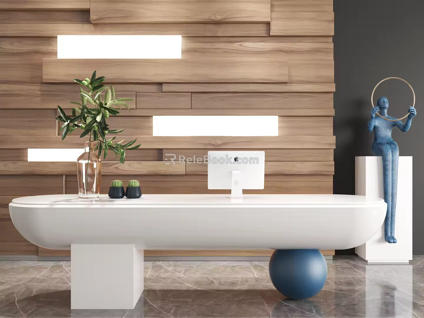 Modern reception desk 3d model