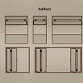 Poliform Modern Wall Mounted Storage Shelves And Cabinets With Metal Frames 3d model