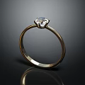 Sparkling Round Cut Solitaire Diamond Ring With Elegant Gold Band
