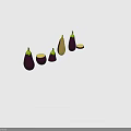 Purple Eggplants Whole And Sliced In Various Sizes On Dark Background