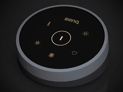 BenQ Circular Smart Device Featuring Control Panel With Central Button And Icons 3d model