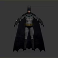 Batman 3D Model Featuring Gray Suit Black Cape And Yellow Utility Belt Standing Pose