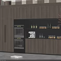 Modern Kitchen Light Wood Cabinets With Built In Ovens Open Shelves And Storage Jars