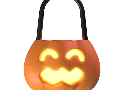 Halloween Pumpkin Themed Decorative Ornament Set With Smiley Face Design 3d model