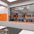 Modern Liquor Tobacco Store With Shelves Product Displays And Lighting