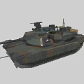 Modern Military Tank With Camouflage Paint And Long Cannon On Turret Top 3d model