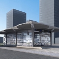 Modern subway entrance 3d model