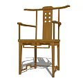 Traditional Wooden Armchair With Carved Backrest And Elegant Leg Design