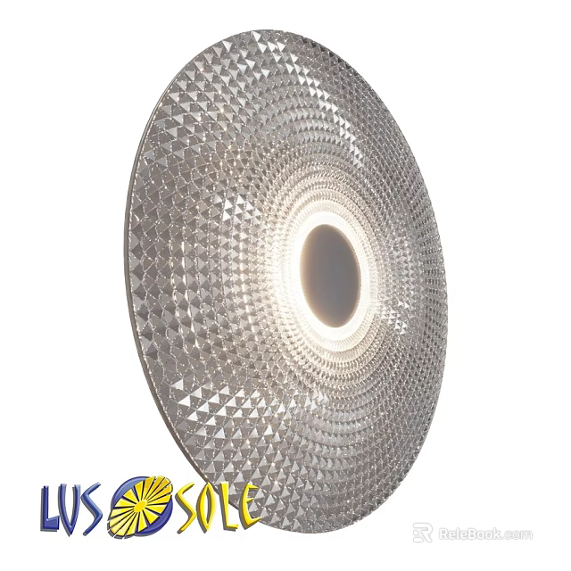 Modern Silver Wall Lamp With Geometric Pattern And Circular Light Design 3d model 