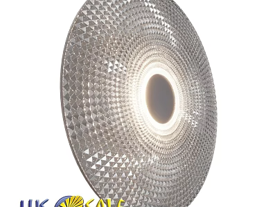 Modern Silver Wall Lamp With Geometric Pattern And Circular Light Design 3d model
