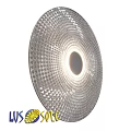 Modern Silver Wall Lamp With Geometric Pattern And Circular Light Design