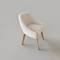 Light Padded Leisure Chair with Striped Design Curved Backrest Armrests and Wooden Legs