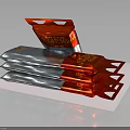 Red and Silver Foil Packaging Equipment Pouches with Resealable Tops Stacked on White Surface