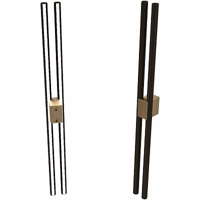 Elegant Modern Wall Lamp Design With Sleek Metal Lines And Wooden Accent For Contemporary Spaces 3d model