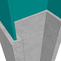 Industrial Teal Structural Support Component With Concrete Base And Metal Frame