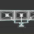 Computer Triple Monitor Stand With Three Screens Side By Side Setup