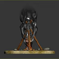 Campfire With Burning Wood Flames Smoke Stones On Circular Base