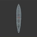 Large Military Warship 3D Model With Detailed Deck Towers And Weaponry