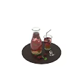 Refreshing Raspberry Beverage with Fresh Raspberries Ice and Mint in Glass Pitcher and Cup